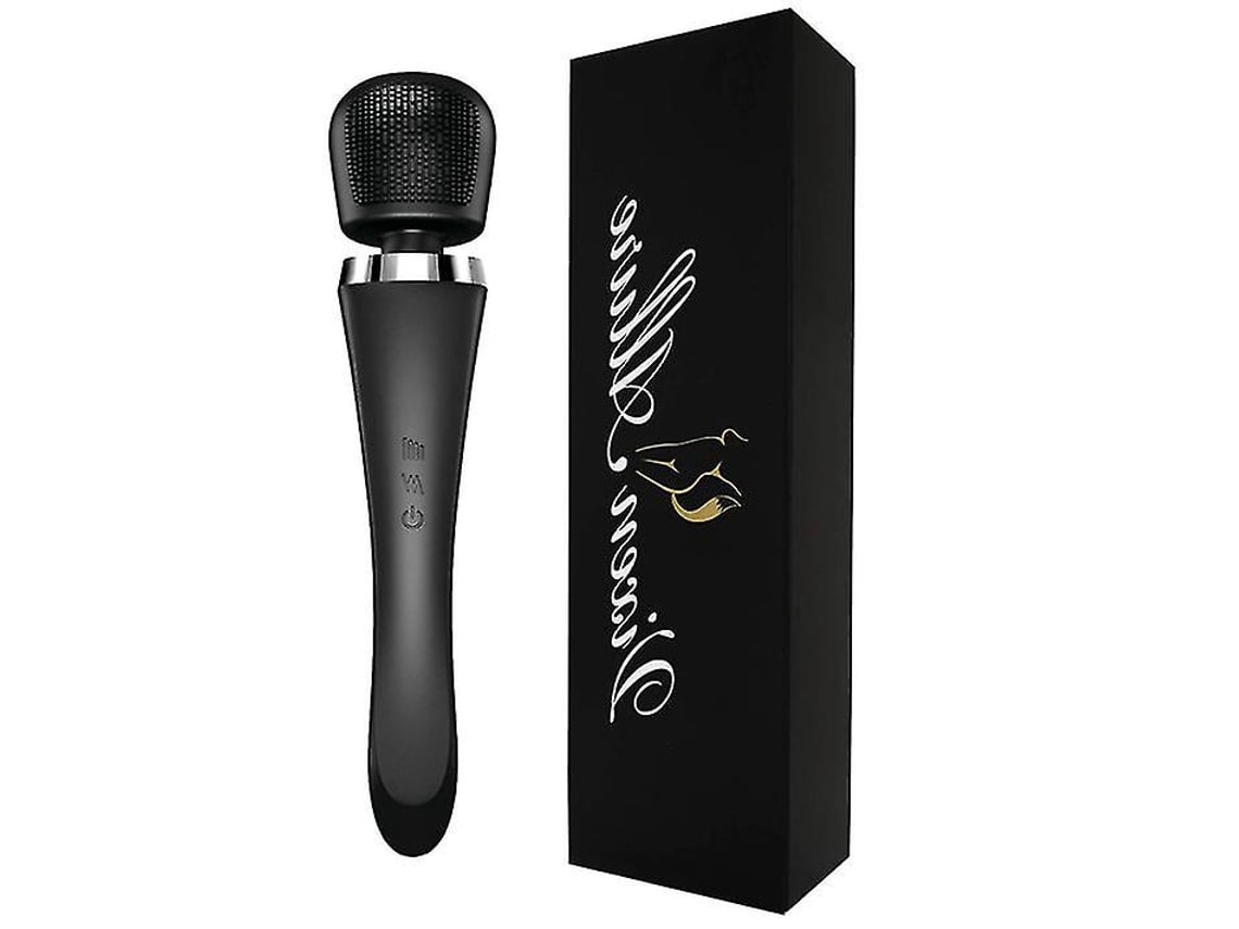 Masajeador Muscular Inalámbrico De Mano, Impermeable, Higiénico, 8 Velocidades, 20 Patrones Únicos, Cabezal Suave Y Cepillo Negro Chennnls