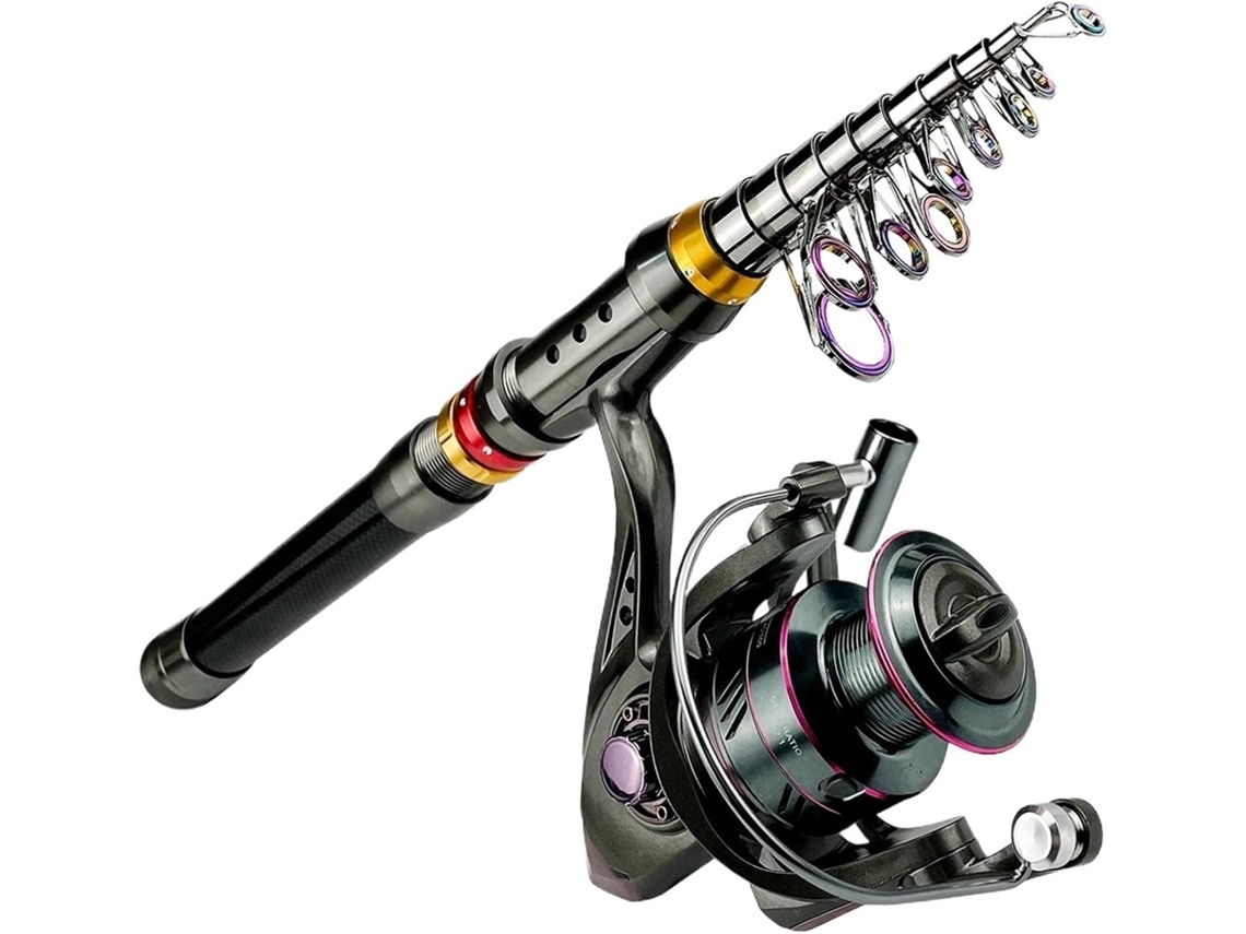 Juego De Caña Y Carrete Pesca, Telescópica 1,8 A 3,6 M, Carretes 1000, 2000 3000 G, Kit Completo, Pescar (1...