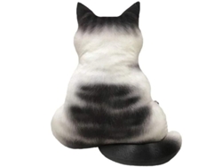 2026-almohada De Peluche Gatito Bonito Linjou Decoración Sofá Almohadón Suave Negro Y Blanco 51cm