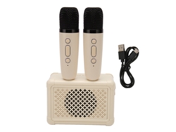 Altavoz De Karaoke Inalámbrico Bluetooth 5.0 Con 2 Micrófonos, Portátil Para Fiestas, Color Amarillo Claro.