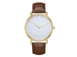 Reloj De Pulsera Para Mujer Sencillo Y Elegante En Piel Sintética Y Cuarzo Beige.