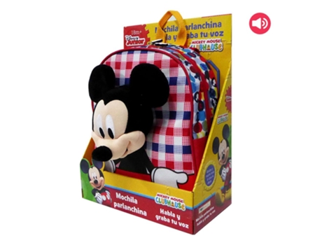 Mochila 3D Luzes+Sons+MoVimento 30cm Mickey
