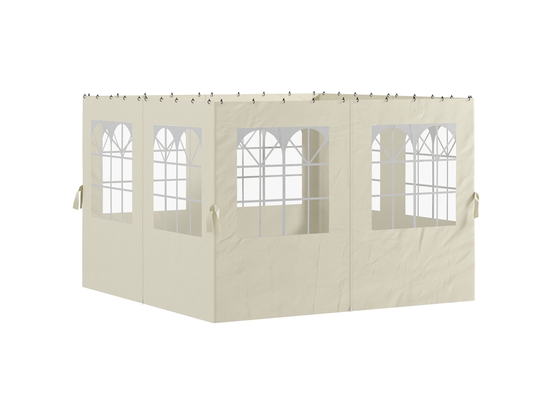 Pérgola de reemplazo de paredes 3x3m Ventanas color crema