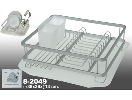 Escurreplatos Aluminio Blanco DRW (39x36x13cm)