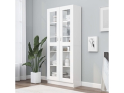 Vitrina de madera contrachapada blanco 82,5x30,5x185,5 cm