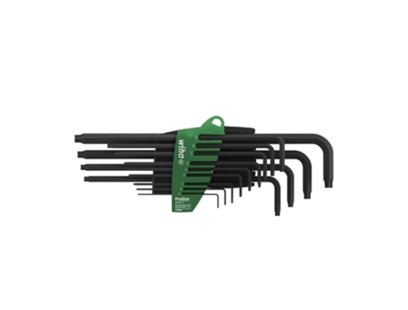 WIHA Juego de llaves Allen en soporte ProStar TORX®, de 14 unid., acabado en oxidación negra, en blíster (24852)
