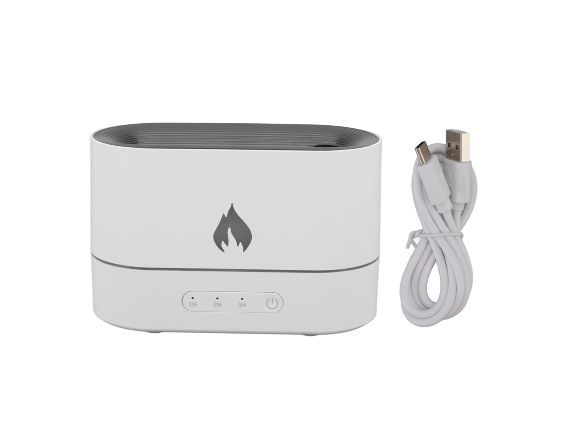 MEOIRUERY Humidificador 250ml Difusor Aromático con Luz de Llama y USB para Hogar