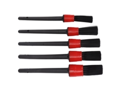 Cepillo de limpieza para coche, 5 piezas, para exterior e interior, súper suave, para detalles automotrices, rojo