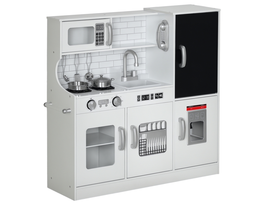 Cozinha Infantil Quadro Negro Gelo Machine Telefone Acessórios 83,8x26,8x81cm Branco