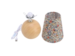 Rebe-lámpara De Mesa De Tela Floral 3000k-6000k Regulable Con Base De Madera Para Decoración Hogar, Lámpara De Noche Rural