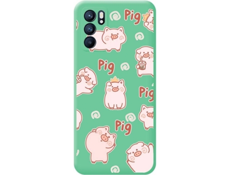 Carcasa Oppo Reno 6 5G TUMUNDOSMARTPHONE Cerdos Verde