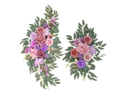 Arco de boda de 2 piezas con flores artificiales slowmoose