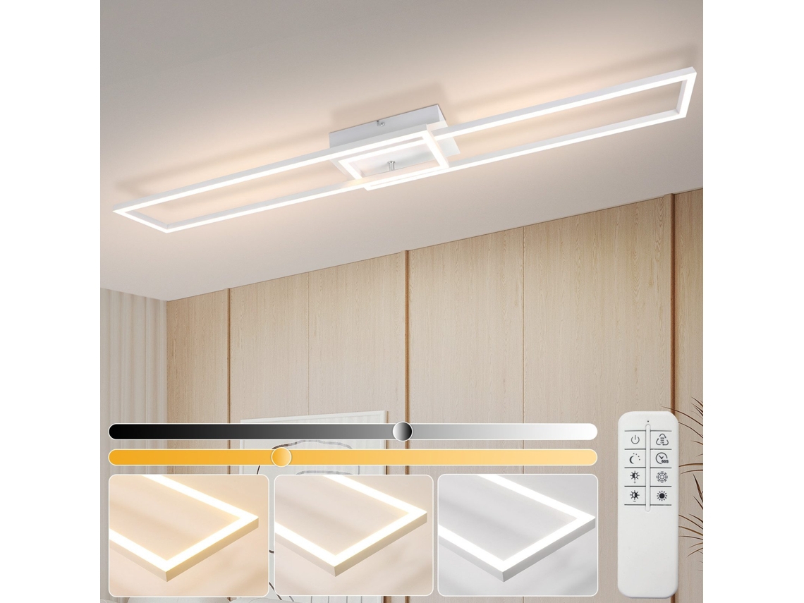 Lámpara de techo Nettlife para sala de estar, LED, cocina, con control remoto, diseño moderno, 3000k, 6500k, 36w