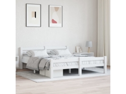 Estructura De Cama Sin Colchón Madera De Pino Blanco 160x200 Cm