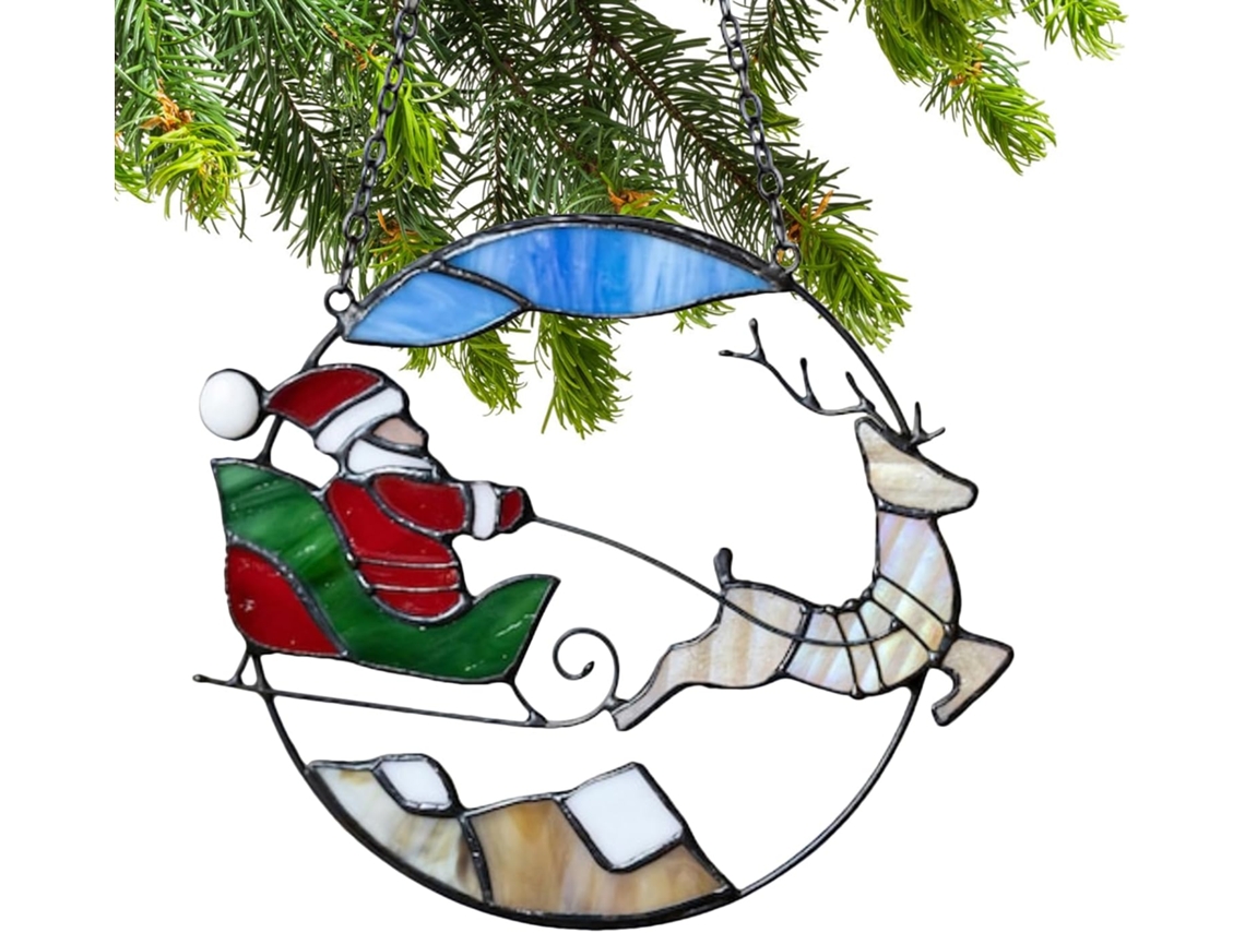 Atrapasueños Para Ventana - Decoración Plana Bidimensional De Acrílico Para Dormitorio Atrapasueños Navideño De Papá