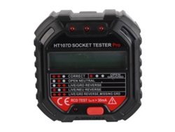Probador De Enchufes Digital Lcd Ht107d Con Detección De Fallas Eléctricas Y Medición De Voltaje.