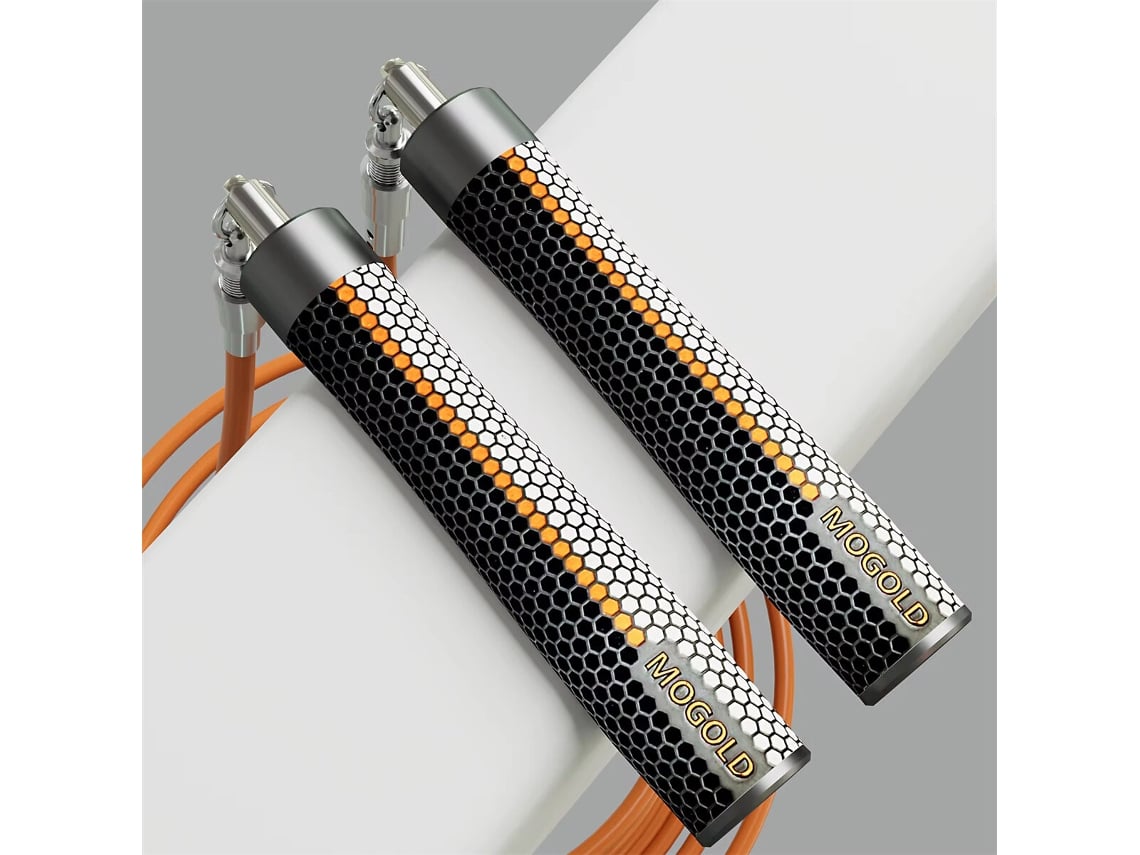 Blackmogold Corda Pular Ponderada Comprimento Ajustável Rotação 360° Empunhadura Ergonômica Treinamento Físico Esportivo