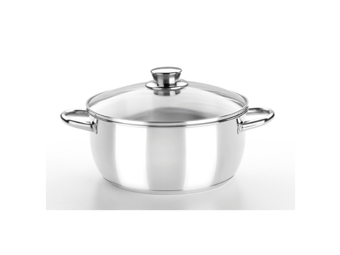 Cacerola MONIX Optima 26Cm 5L Inox C/Tap.Cristal