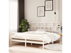 Estructura De Cama Madera Maciza De Pino Blanca 200x200 Cm