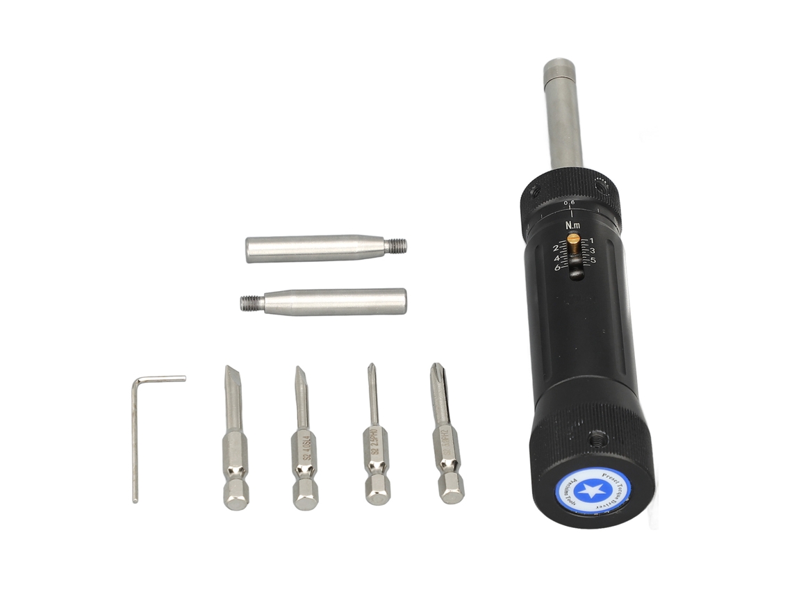 Llave Dinamométrica Manual Preajustable De 1/4 De Pulgada, De 1 A 6 N·m, Con 4 Puntas Ajustables, Duradera.