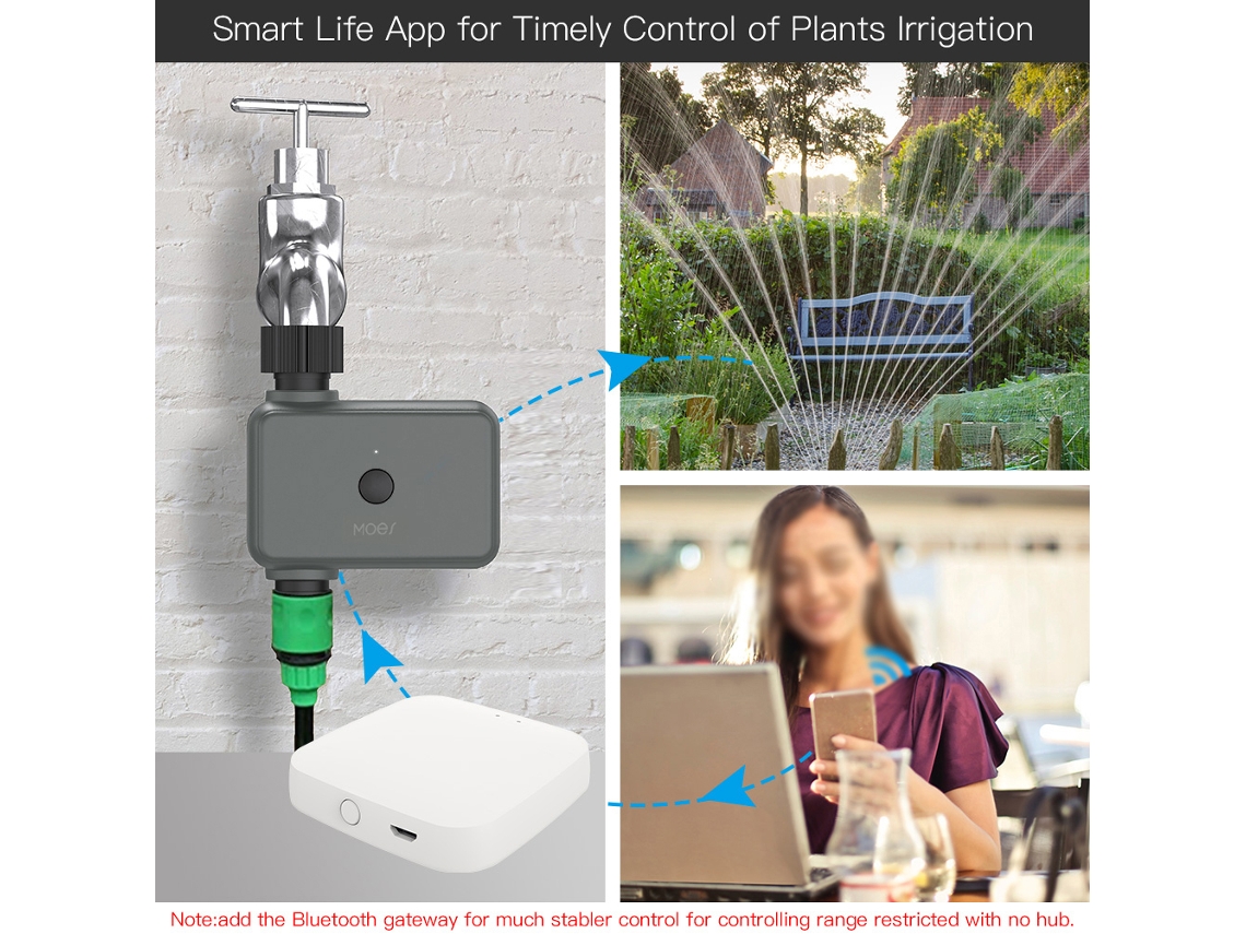 Aplicación Tuya Smart Water Timer Con Bluetooth, Función De Retardo Por Lluvia Y Compatibilidad Con Alexa.