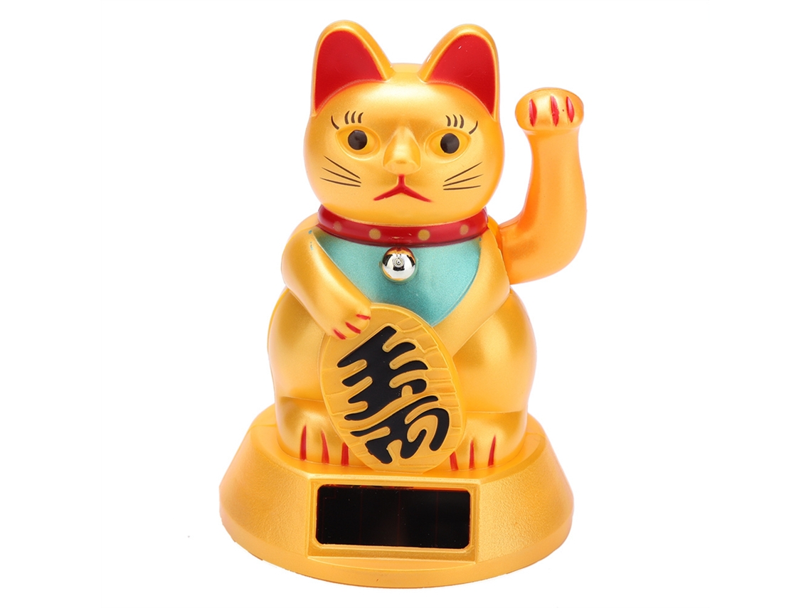 Gato de la suerte con energía solar para una decoración ideal del hogar y el jardín