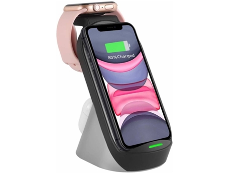 Estación de Carga Sem Rápido Qi para iPhone 11/12 YIZHOOD Negro