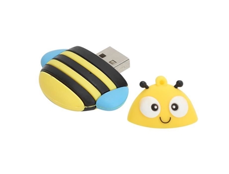 HURRISE Memoria USB Flash Drive Pendrive de Regalo con Modelo de Abeja 3D de Dibujos Animados, Almacenamiento de Datos, 1 Gb