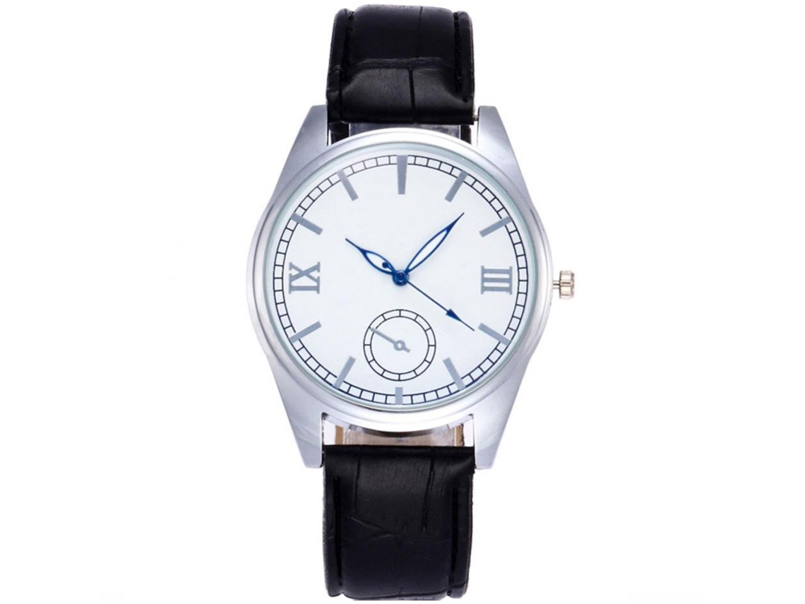 Reloj De Pareja De Cuero Pu Y Aleación De Quartzo Zhoulianfa Moda (negro)