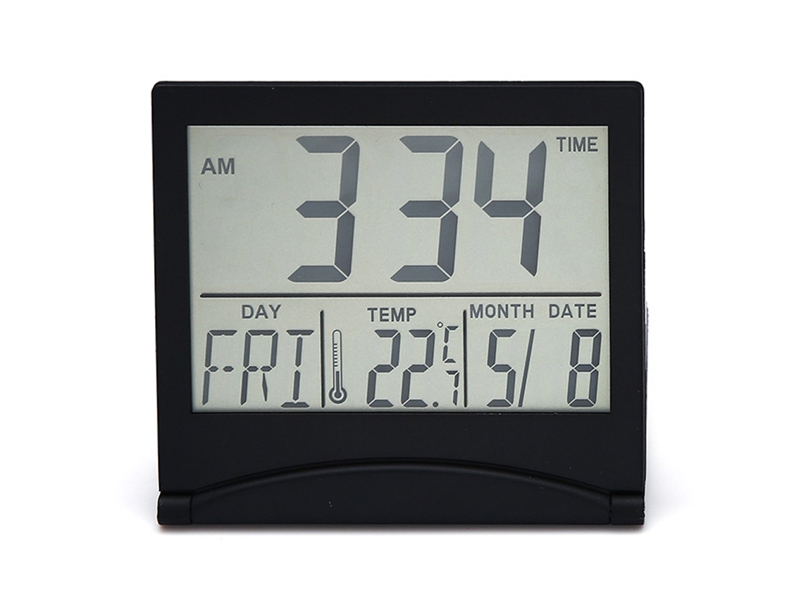 Reloj de viaje simple y creativo, plegable, con fecha y pantalla de temperatura Kofihety
