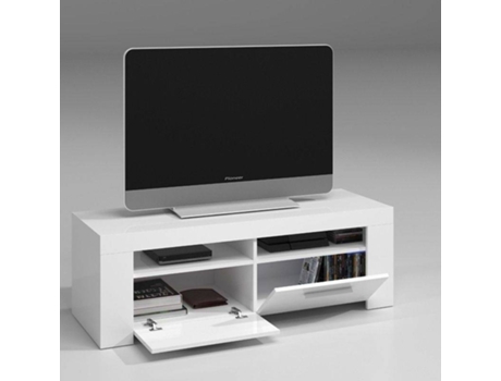 Mueble De Tv fores 006621a 120x40x42cm melamina blanco habitdesign comedor moderno modulo salon modelo ambit acabado en color artik medidas 120 ancho 40 42
