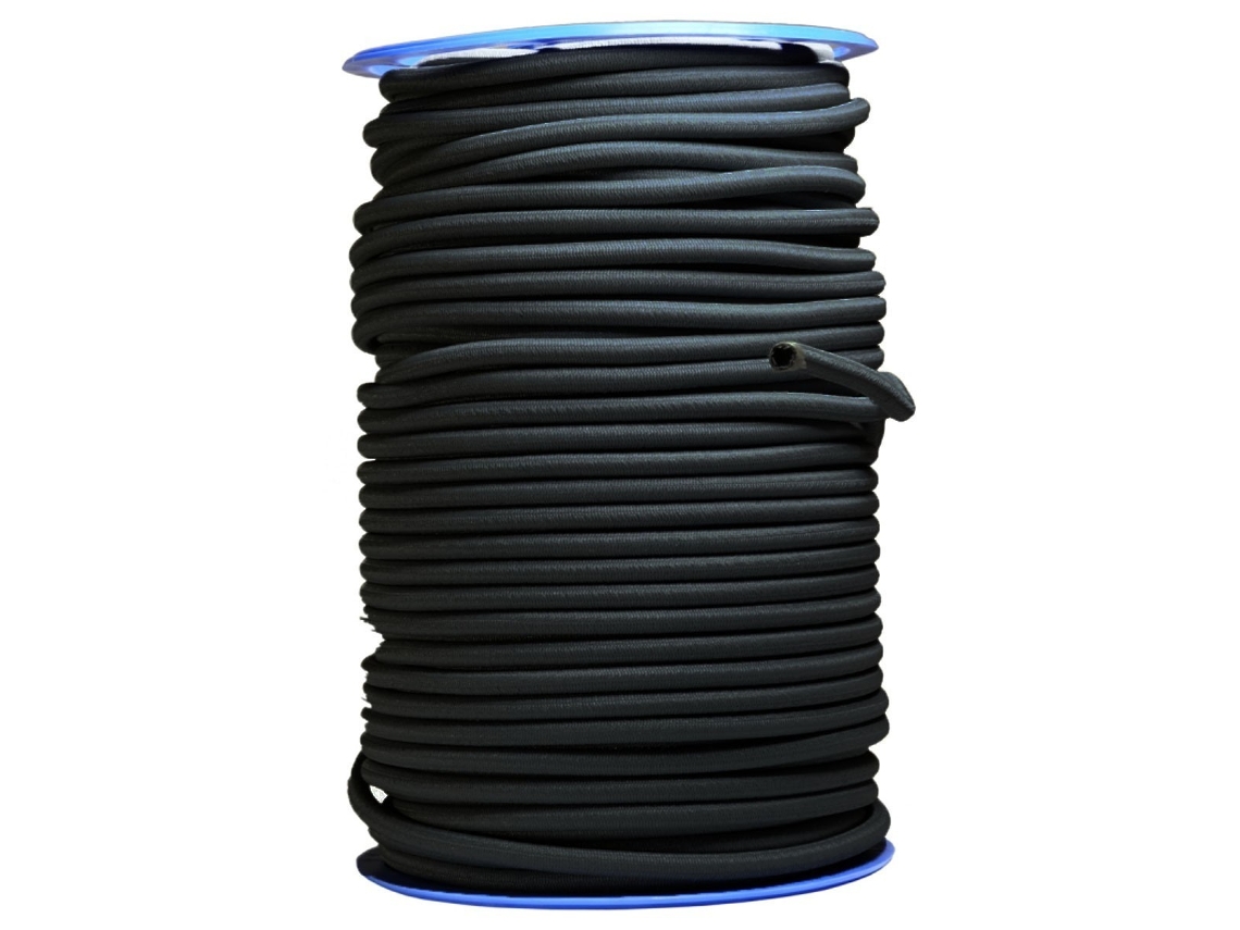 Cuerda Elástica Negra 80 Metros - Calidad Profesional 9Sw - Cable Elástico - Diámetro 9 Mm - Hecho En Francia TECPLAST