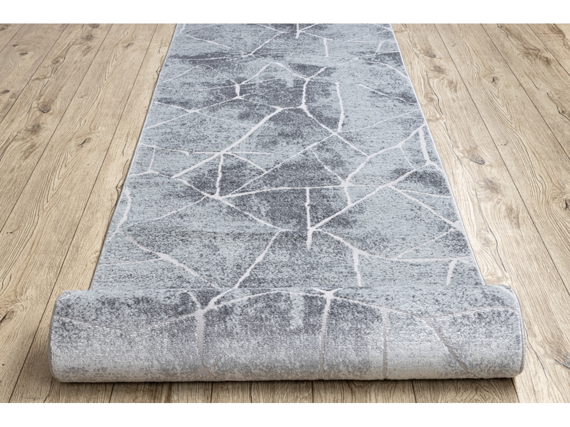 Alfombra de Pasillo Structural Mefe 2783 Mármol Dos Niveles de Vellón Gris 100 cm