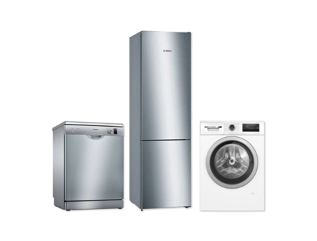 PACK BOSCH Lavadora 9KG + Frigorifico Combiando inox + Lavavajillas inox
