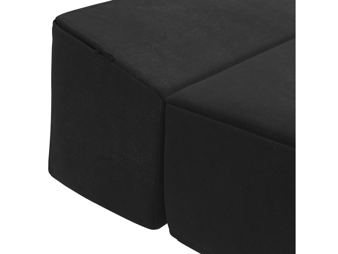 Sofá Cama Plegable Negro 200 X 70 X 15 Cm Terciopelo