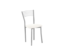 Cadeira de Cozinha Copa em Alumínio 40x85x47cm Couro Sintético Branco FANMUEBLES