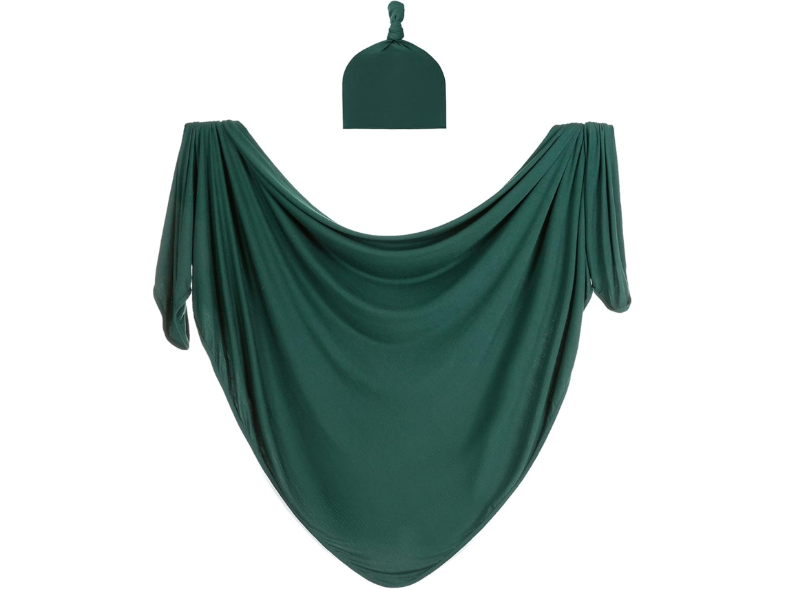 Juego De Manta Y Gorro Para Recién Nacido, Para Bebés Y Niñas, Grande, 35 X 35 Pulgadas (verde Pavo Real) Chrui