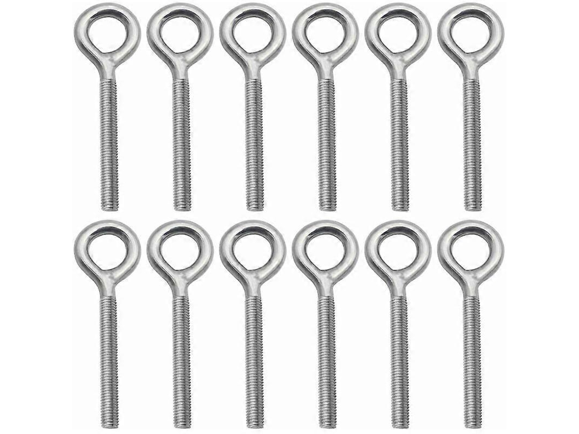 12 Tornillos De Ojo M4 Acero Inoxidable 304 Resistente A La Corrosión Para Equipo Exterior Columpio Herramientas Hogar