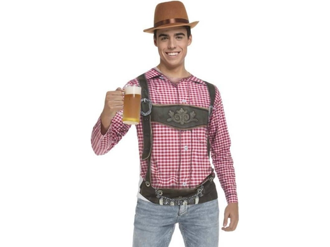 Disfraz de Hombre DISFRAZZES Camiseta Disfraz Tirolés Oktoberfest (Talla: L)