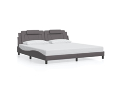 Maison Exclusive - Estructura De Cama Viana Sin Colchón Cuero Sintético Gris 200x200 Cm