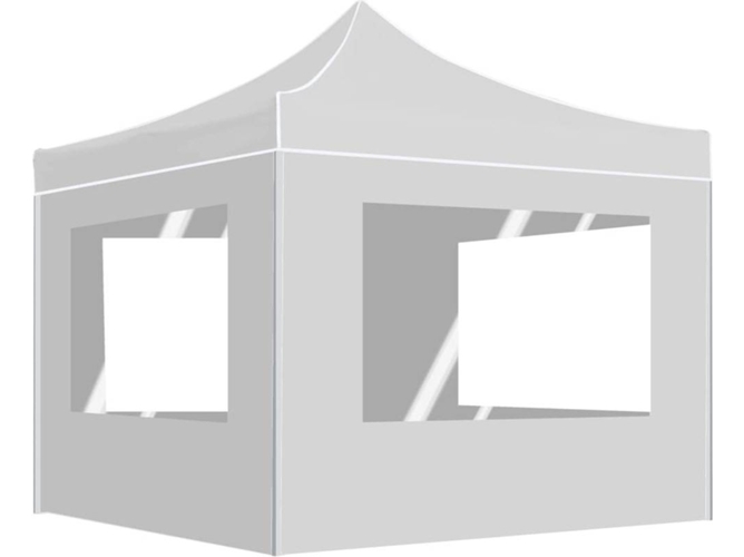 vidaXL Carpa plegable profesional con paredes aluminio blanco 2x2 m