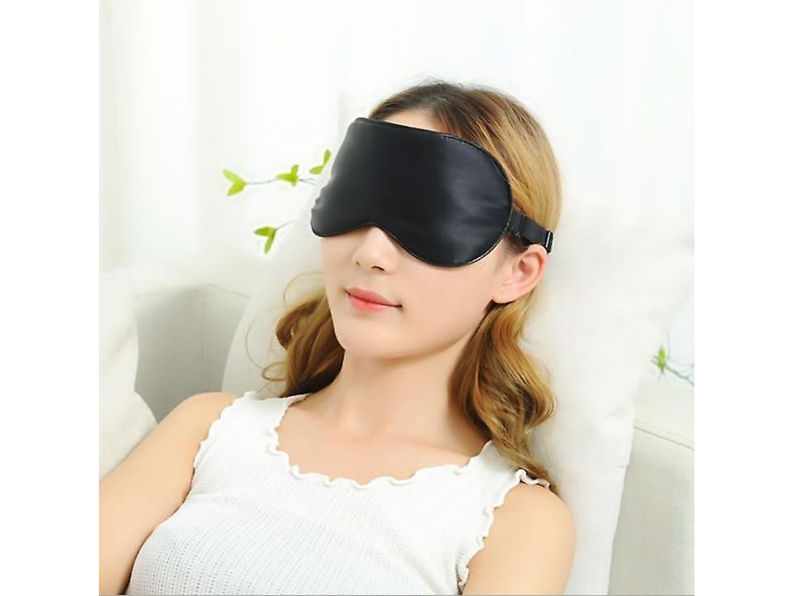 Antifaz De Seda Natural Para Dormir, Suave Y Antiedad Para Los Ojos (negro)