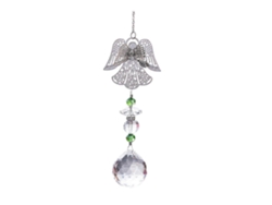 Colgante moderno de cristal con ángel y chakra para coche - Hermoso creador de arcoíris y decoración espiritual para energía positiva.