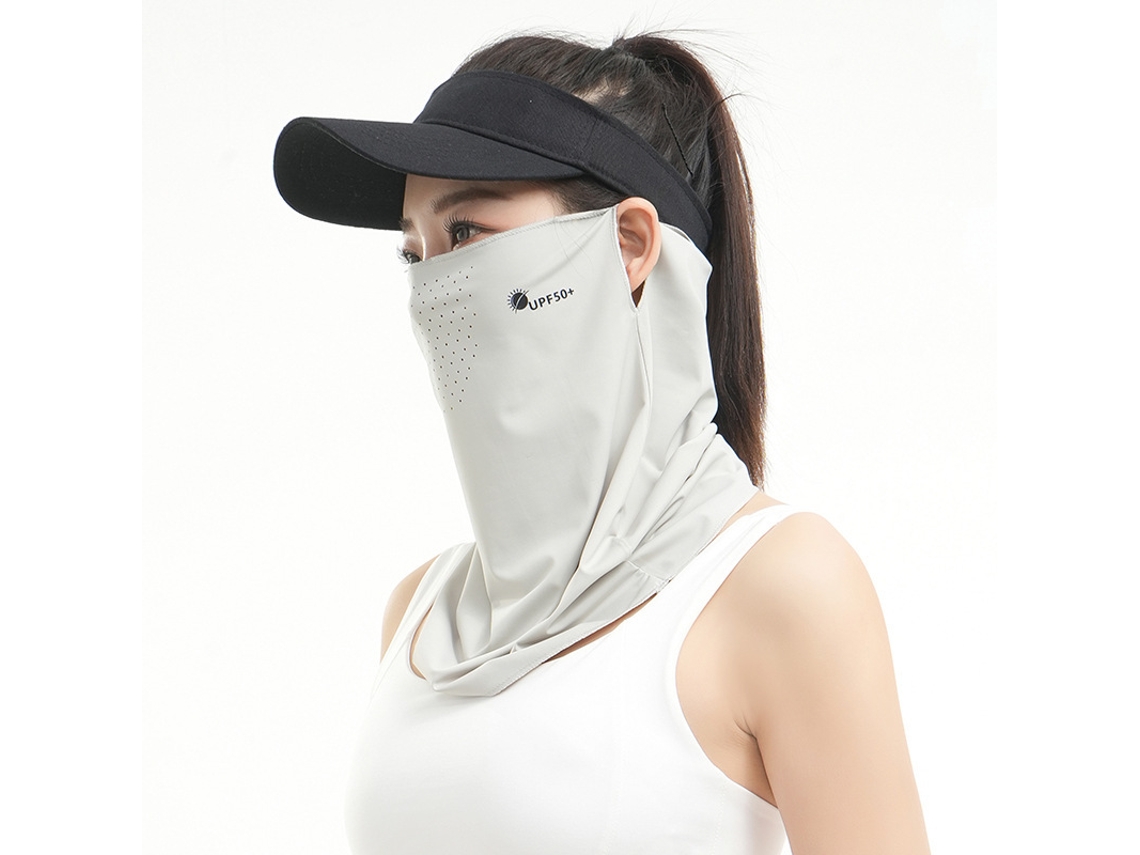 Mascarilla De Protección Solar Para Exteriores Czhhmart, Protección Uv, Tejido Transpirable Y Refrescante, Gris Claro.