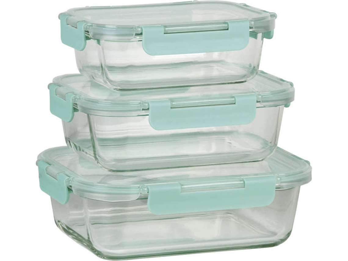 Conjunto De 3 Recipientes De Borosilicato Modelo Agatha 640 Ml -1040 Ml-1520 Ml