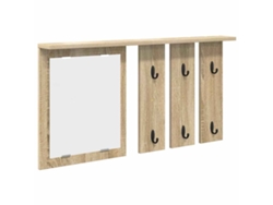 Perchero de pared con espejo, Roble Sonoma, 85x10x45 cm, MAISON EXCLUSIVE