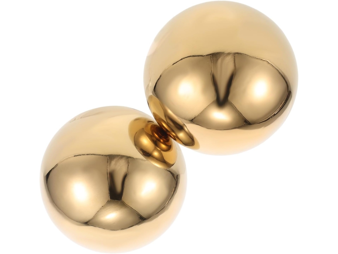Kichouse 2 Esferas Redondas De Metal Hechas De Acero Inoxidable, Pulidas Con Alto Brillo, Color Dorado, Huecas,