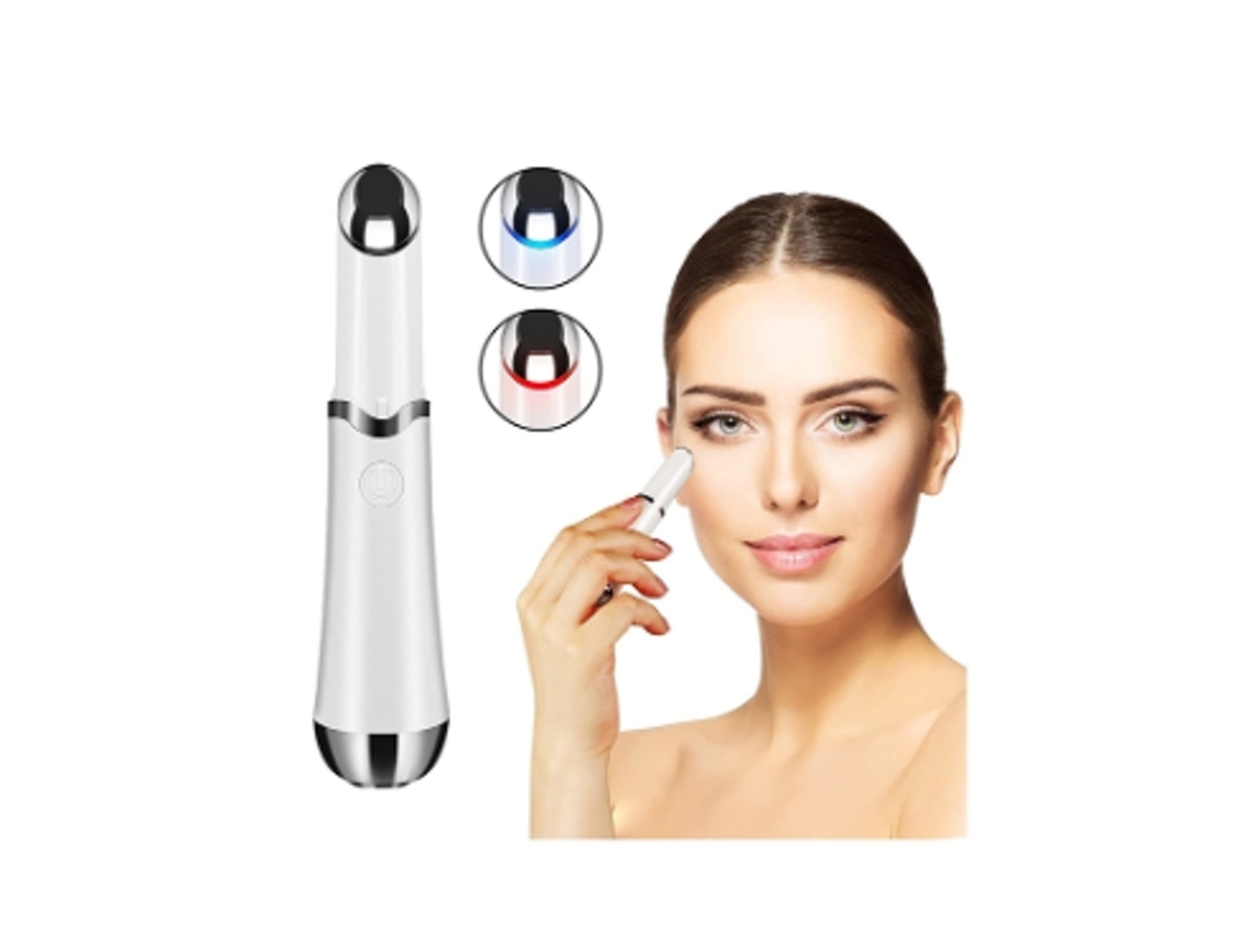 Masajeador facial Masajeador de ojos Varita recargable para ojeras Bolsas debajo de los ojos Hinchazón debajo de los ojos Blanco Yemaesre