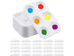 Paletas De Pintura De Plástico, 6 Bandejas Rectangulares Blancas Para Manualidades.