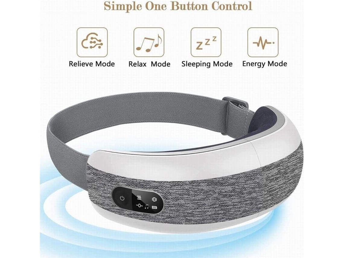 Masajeador de ojos con calor para aliviar la fatiga ocular. Máscara térmica para ojos con dispositivo musical. Excelente Bestvite.